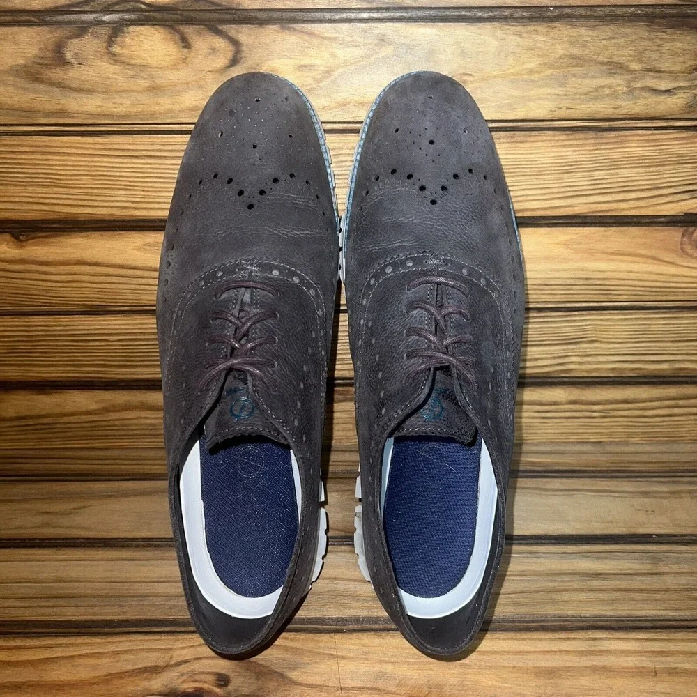 Cole Haan Zerogrand Wingtip Oxfords Mens Size 13 C29769 Brown Leather